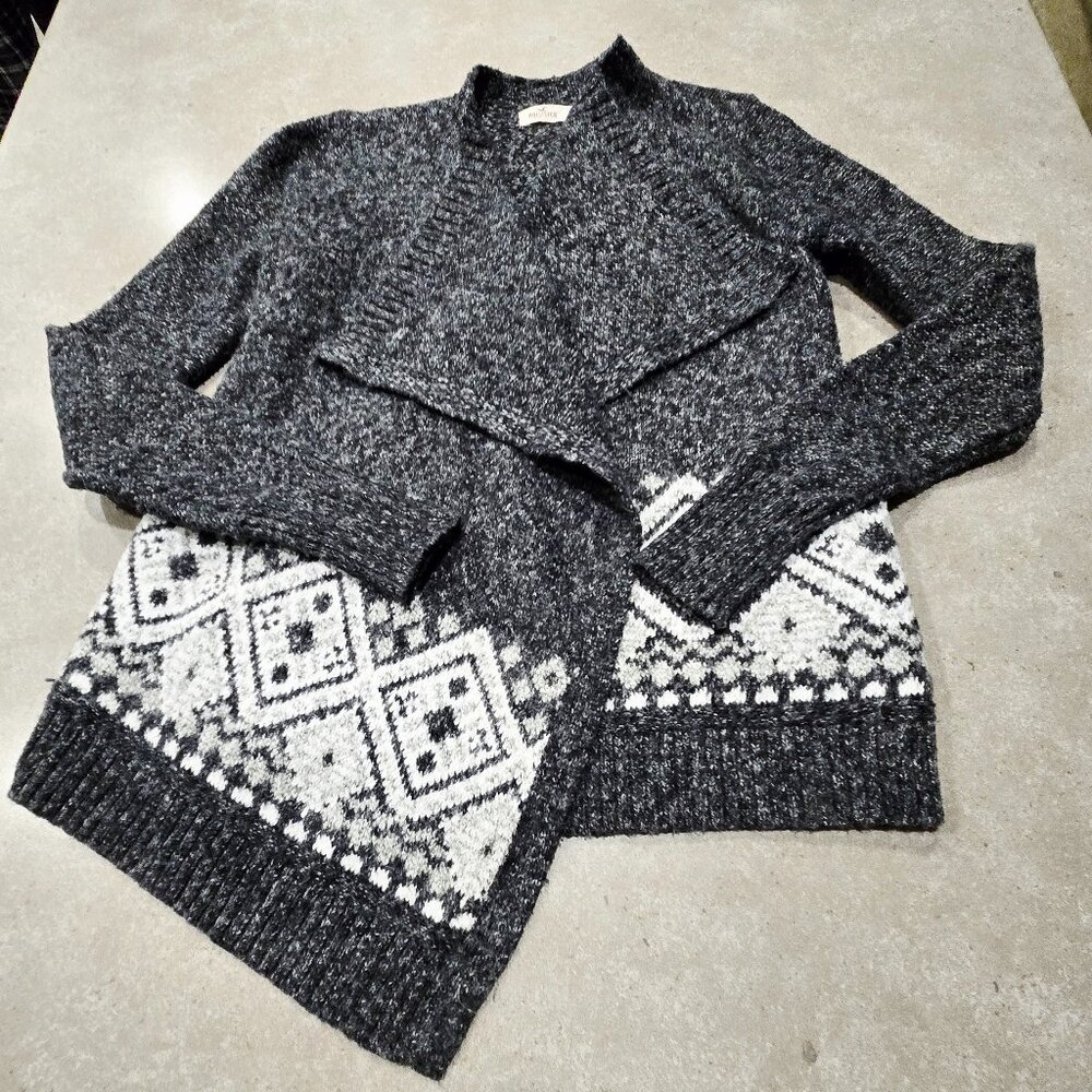 HOLLISTER California Women's Aztec Print Open Waterfall Front Cardigan - Size XS